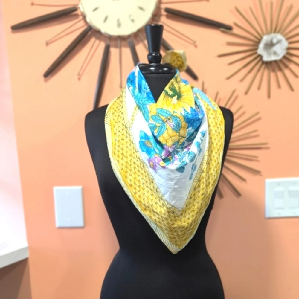 Vintage Scarf Retro Pastel Cottagecore Aesthetic Hippie Feminine Floral